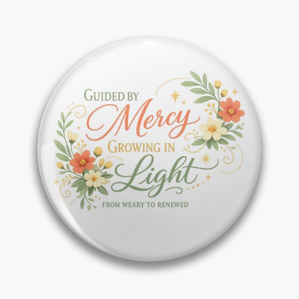 Item preview, Guided by Mercy Growing in Light Floral Faith Inspirational Quote Art Design designed and sold by inkoutninja.