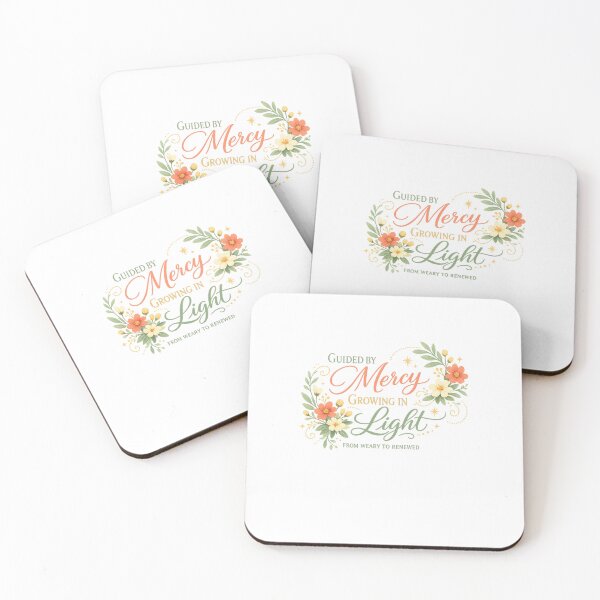 Item preview, Guided by Mercy Growing in Light Floral Faith Inspirational Quote Art Design designed and sold by inkoutninja.