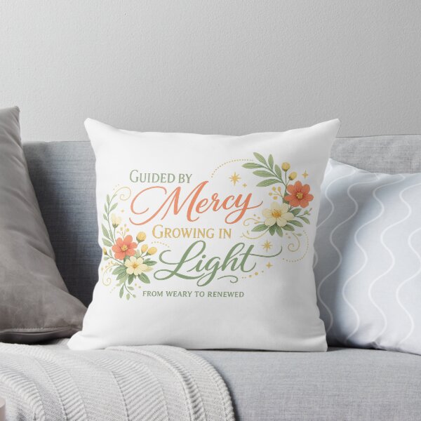 Item preview, Guided by Mercy Growing in Light Floral Faith Inspirational Quote Art Design designed and sold by inkoutninja.