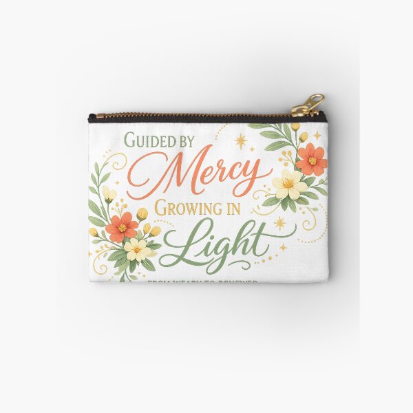 Item preview, Guided by Mercy Growing in Light Floral Faith Inspirational Quote Art Design designed and sold by inkoutninja.