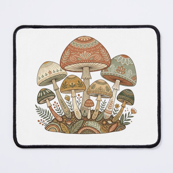 Item preview, Boho Mushroom Cluster Folk Art Earthy Botanical designed and sold by Sanan Israyilli.