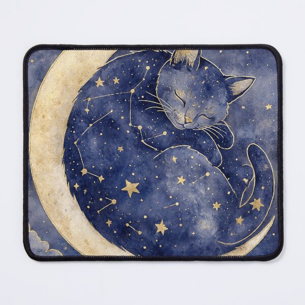 Item preview, Celestial Cat Sleeping on the Crescent Moon designed and sold by Discount code.