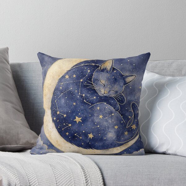 Item preview, Celestial Cat Sleeping on the Crescent Moon designed and sold by Discount code.