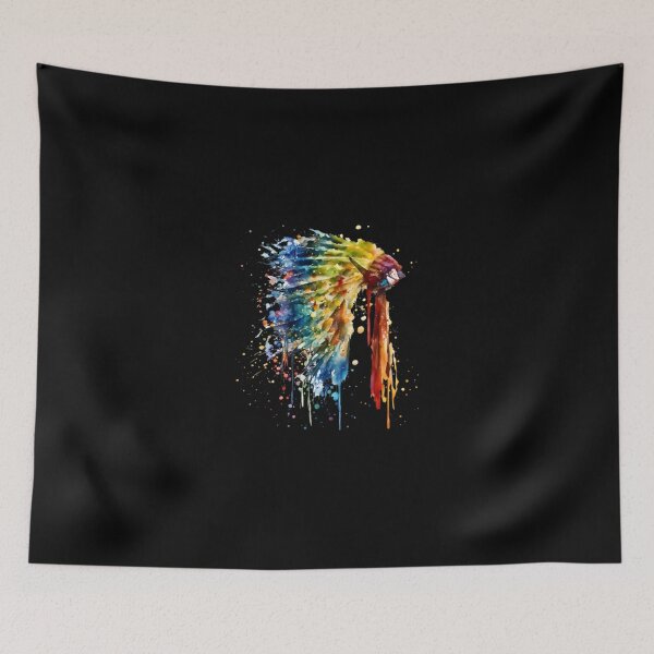 Item preview, Colorful Watercolor Feather Headdress Splash Art designed and sold by BriceFlamand.