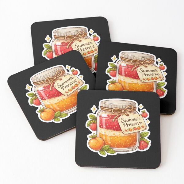 Item preview, Summer Preserve Homemade Strawberry Peach Jam Jar Cottagecore designed and sold by FestivityFinds.
