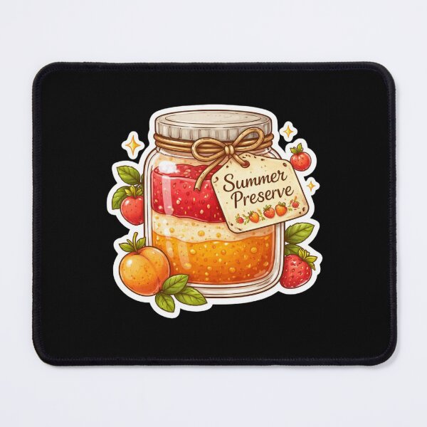 Item preview, Summer Preserve Homemade Strawberry Peach Jam Jar Cottagecore designed and sold by FestivityFinds.