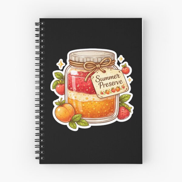Item preview, Summer Preserve Homemade Strawberry Peach Jam Jar Cottagecore designed and sold by FestivityFinds.