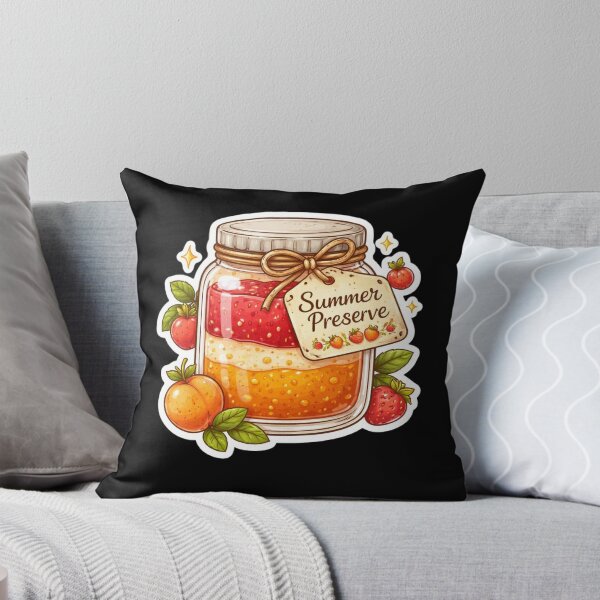 Item preview, Summer Preserve Homemade Strawberry Peach Jam Jar Cottagecore designed and sold by FestivityFinds.