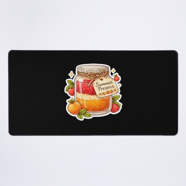 Item preview, Summer Preserve Homemade Strawberry Peach Jam Jar Cottagecore designed and sold by FestivityFinds.