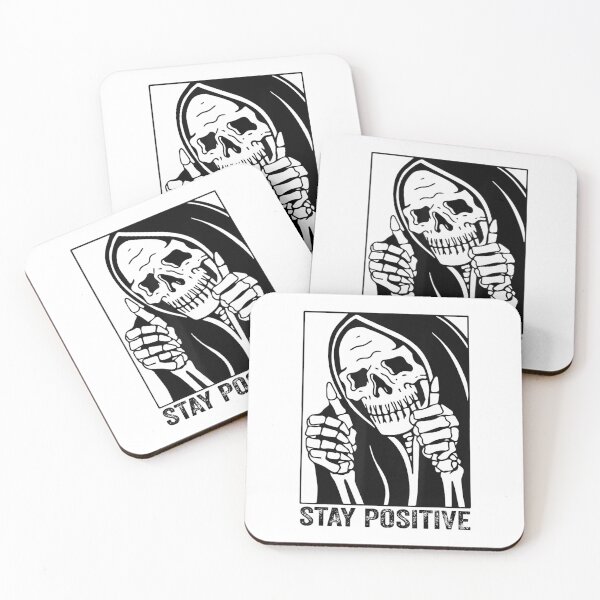Item preview, Funny Skull Stay Positive Skeleton Halloween Motivational designed and sold by Suzu Comena.