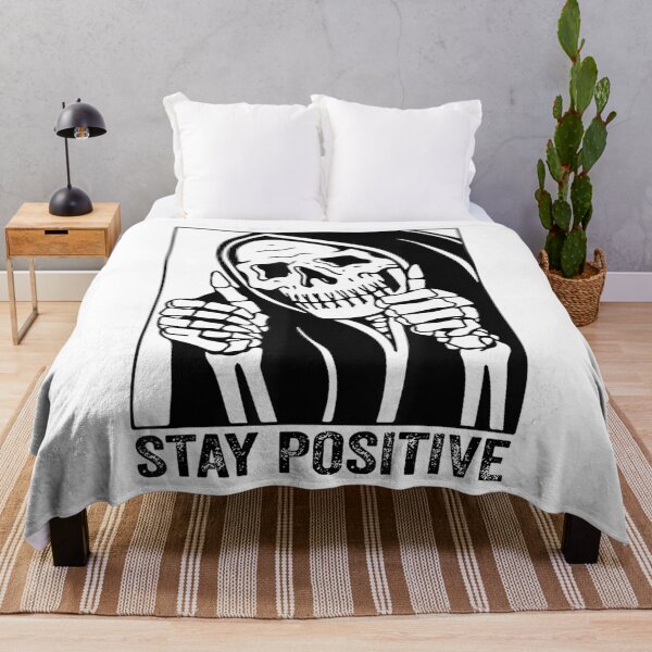 Item preview, Funny Skull Stay Positive Skeleton Halloween Motivational designed and sold by Suzu Comena.