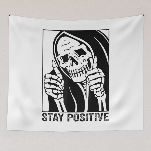 Item preview, Funny Skull Stay Positive Skeleton Halloween Motivational designed and sold by Suzu Comena.