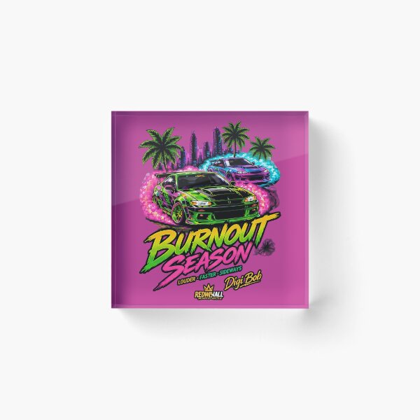 Item preview, Burnout Season JDM Drift Cars Synthwave Neon City T-Shirt  designed and sold by digitalbob60.