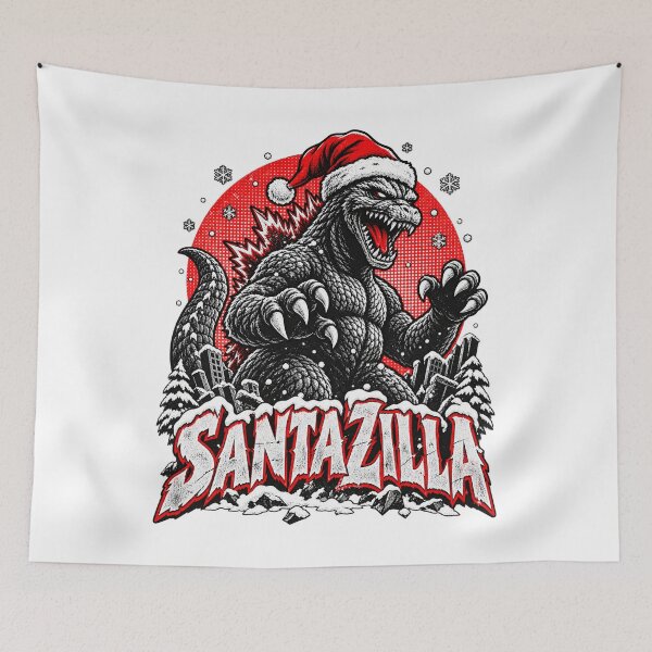 Item preview, Santazilla Giant Monster Santa Hat Winter Christmas Holiday Design designed and sold by SEINENGAPPI23.