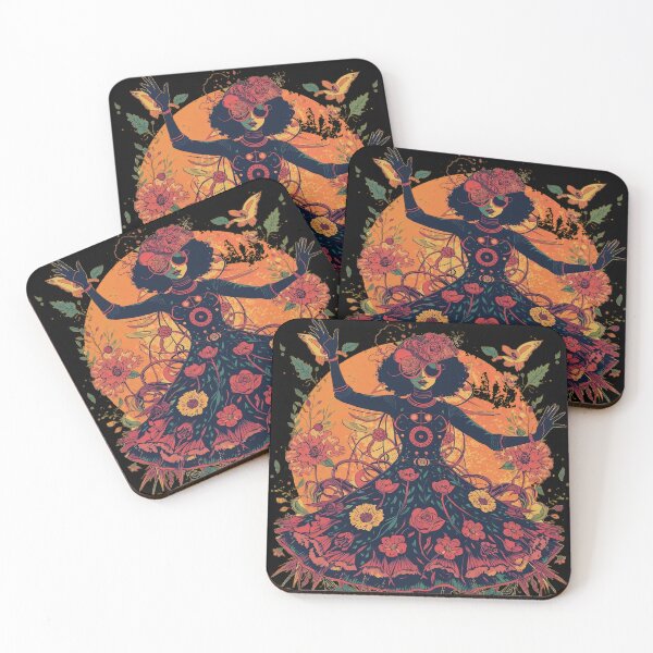 Item preview, Retro Cosmic Floral Dancer: Psychedelic Solar Goddess designed and sold by  Mythical Entanglement.