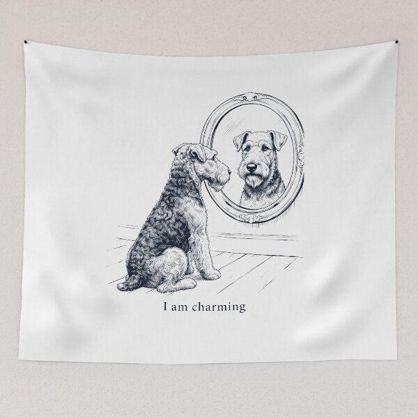 Item preview, Airedale Terrier I Am Charming Mirror Meme Dog Lover designed and sold by dian-rody-crest.