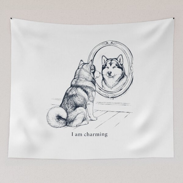 Item preview, Alaskan Malamute I Am Charming Mirror Meme Dog Lover designed and sold by dian-rody-crest.