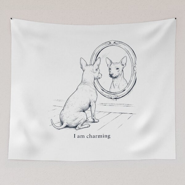 Item preview, American Hairless Terrier I Am Charming Mirror Meme Dog Lover designed and sold by dian-rody-crest.