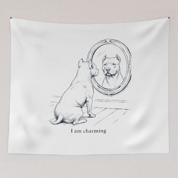 Item preview, American Pit Bull Terrier I Am Charming Mirror Meme Dog Lover designed and sold by dian-rody-crest.