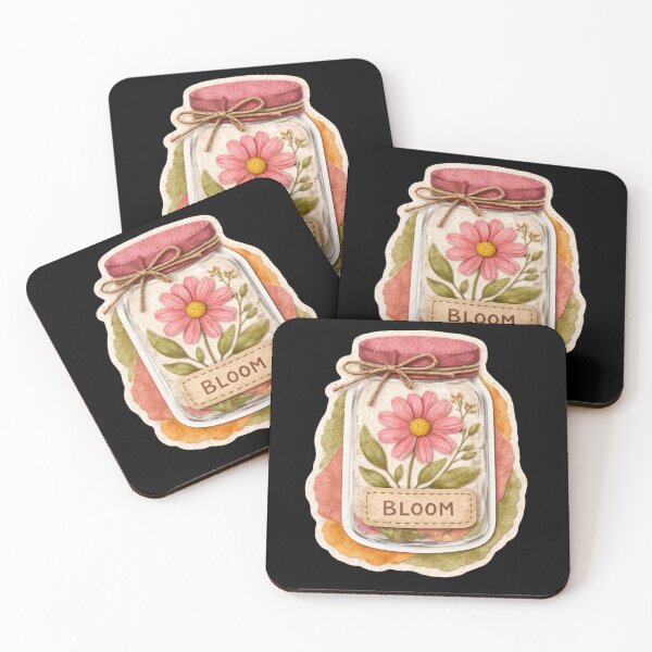 Item preview, Bloom Vintage Mason Jar Pink Daisy Cottagecore Scrapbook designed and sold by FestivityFinds.