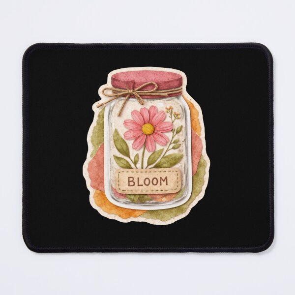Item preview, Bloom Vintage Mason Jar Pink Daisy Cottagecore Scrapbook designed and sold by FestivityFinds.