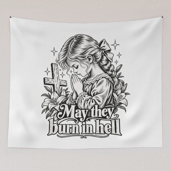 Item preview, Vintage Praying Girl Dark Sarcasm Retro Ink Graphic Design    designed and sold by SEINENGAPPI23.