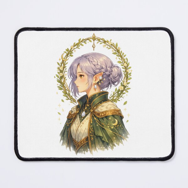 Item preview, Lavender Elf Maiden Celestial Moon Fantasy Floral Portrait Art Design designed and sold by inkoutninja.