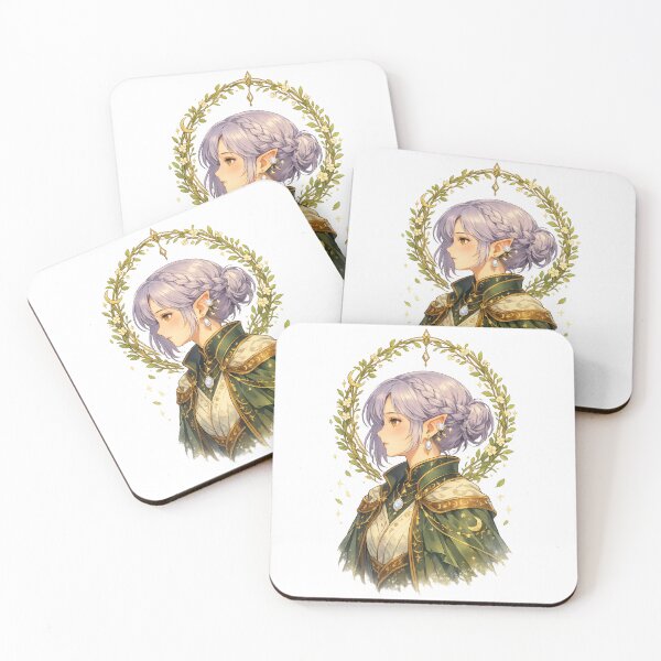 Item preview, Lavender Elf Maiden Celestial Moon Fantasy Floral Portrait Art Design designed and sold by inkoutninja.