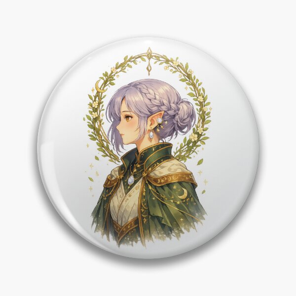 Item preview, Lavender Elf Maiden Celestial Moon Fantasy Floral Portrait Art Design designed and sold by inkoutninja.