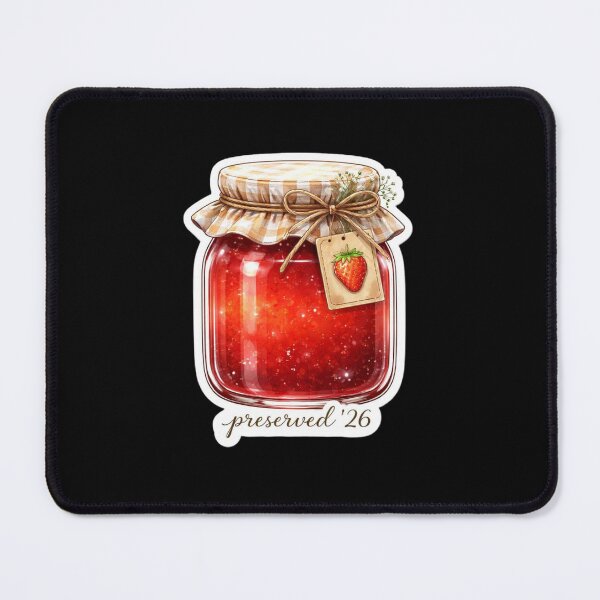 Item preview, Preserved ’26 Strawberry Jam Jar Cottagecore Gingham designed and sold by FestivityFinds.