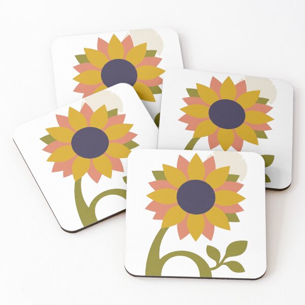 Item preview, Retro Sunflower Geometry – Minimal Abstract Floral Art designed and sold by meghnad.