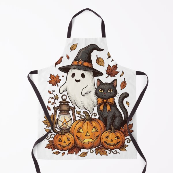 Item preview, Halloween Ghost Witch Black Cat Pumpkins designed and sold by Ranpict.
