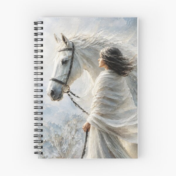 Item preview, Wind and White Horse – Textured Equestrian Portrait designed and sold by RamyGallery.