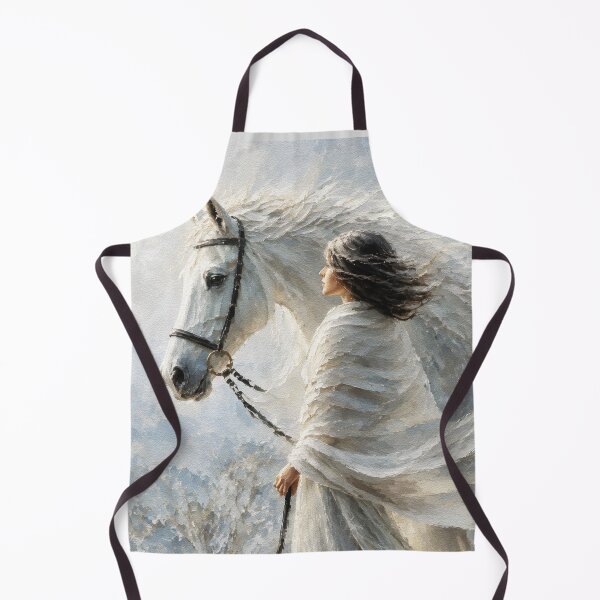 Item preview, Wind and White Horse – Textured Equestrian Portrait designed and sold by RamyGallery.