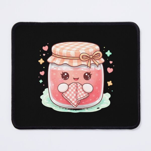 Item preview, Kawaii Pink Jam Jar with Gingham Lid Cottagecore designed and sold by FestivityFinds.