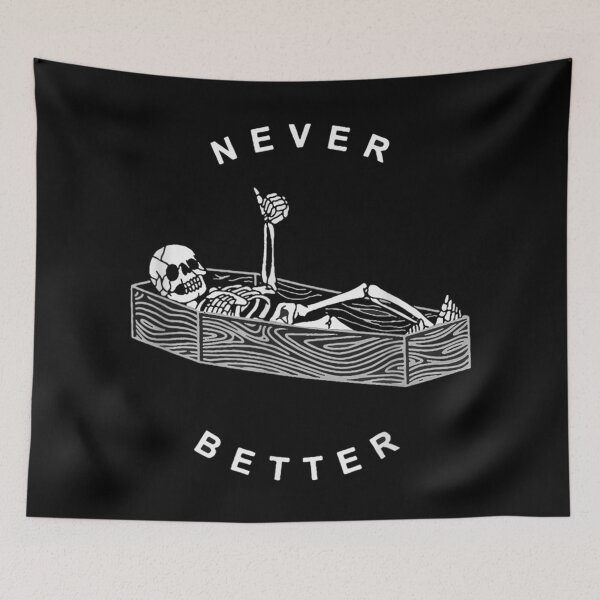 Item preview, Never Better Skull Skeleton In The Coffin Halloween designed and sold by Suzu Comena.