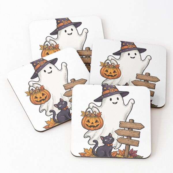 Item preview, Halloween Ghost Witch With Black Cat designed and sold by Ranpict.