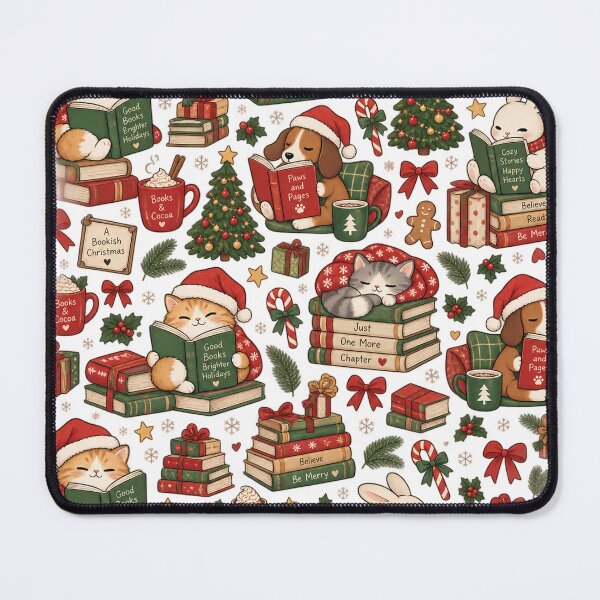 Item preview, Tiny Christmas Book Club – Cute Bookish Holiday Pattern designed and sold by RJACreative.