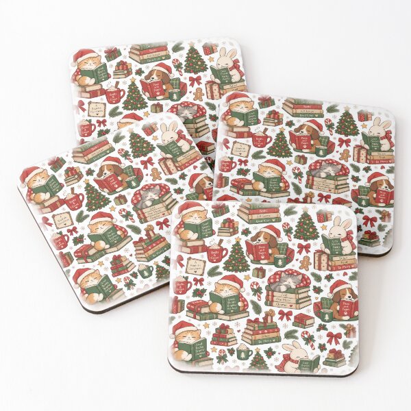 Item preview, Tiny Christmas Book Club – Cute Bookish Holiday Pattern designed and sold by RJACreative.