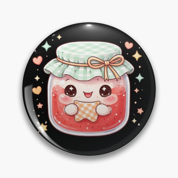 Item preview, Cute Kawaii Strawberry Jam Jar Mint Gingham Cottagecore Kitchen designed and sold by FestivityFinds.