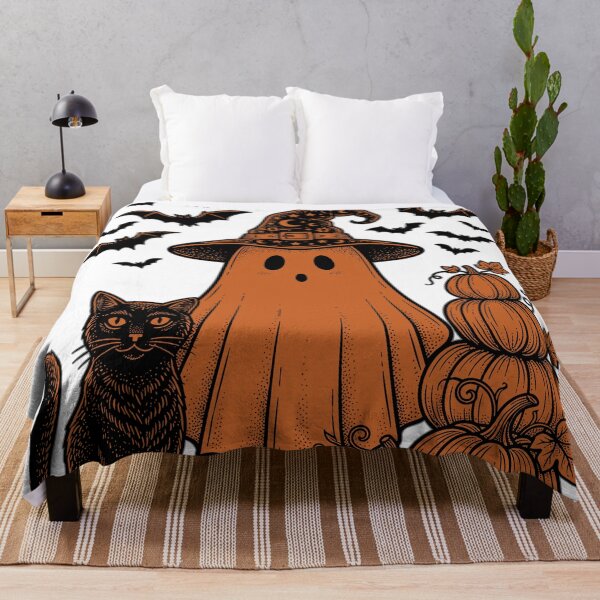 Item preview, Ghost Witch Black Cat Bats Pumpkins Halloween designed and sold by Ranpict.