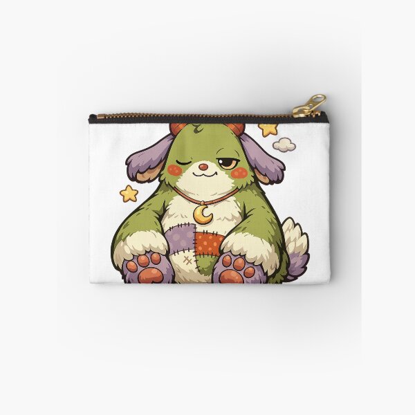 Item preview, Cute Green Horned Monster Kawaii Plush Fantasy Creature Art Design designed and sold by inkoutninja.