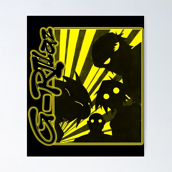 Aperçu de l'œuvre Cadre silhouette jaune groupe de rock créée et vendue par KellyLuettgen58.