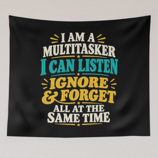 Item preview, I Am A Multitasker Funny Sarcastic Office Humor Retro Typography Design designed and sold by SEINENGAPPI23.