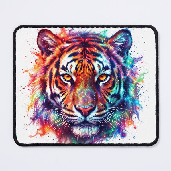 Item preview, Rainbow Tiger Nebula Cosmic Big Cat Art designed and sold by jaac310.