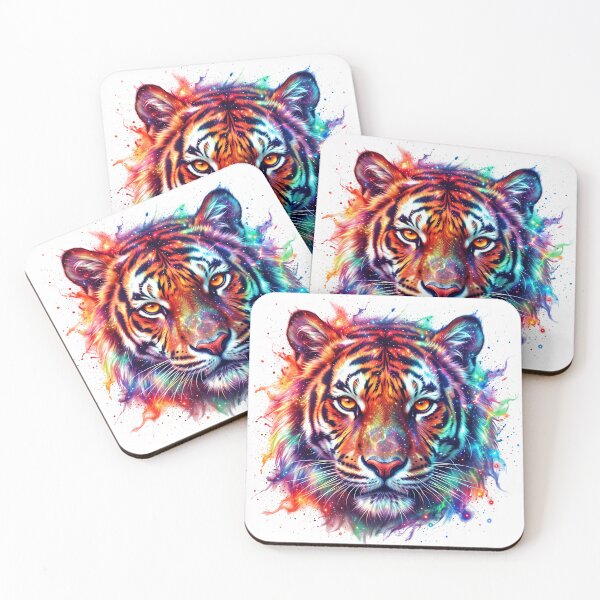 Item preview, Rainbow Tiger Nebula Cosmic Big Cat Art designed and sold by jaac310.