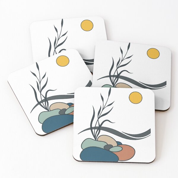 Item preview, Coastal Pebble Garden – Minimal Abstract Organic Art designed and sold by meghnad.