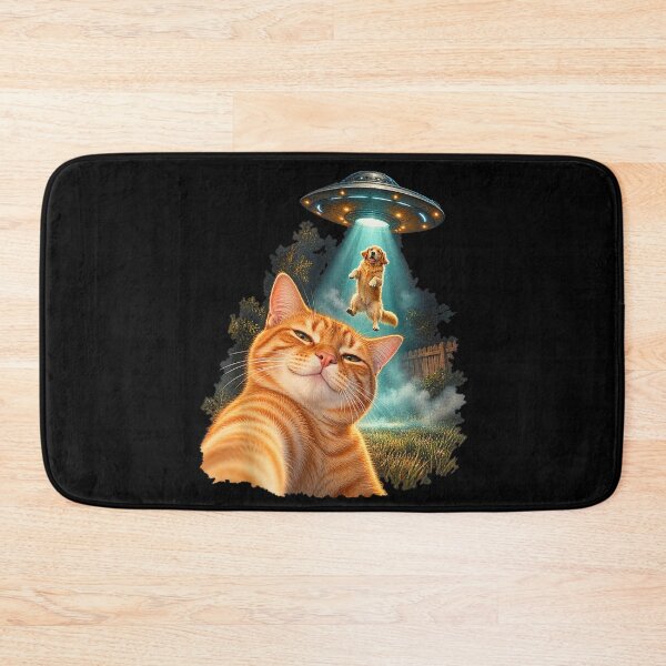 Item preview, Funny Cat Selfie Alien UFO Dog Abduction Humor  designed and sold by DaphoLatara.