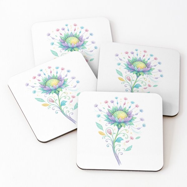 Item preview, Magical Celestial Lotus Flower Pastel Watercolor Fantasy Botanical Art designed and sold by inkoutninja.