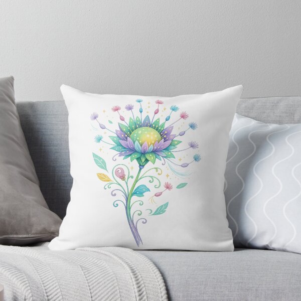 Item preview, Magical Celestial Lotus Flower Pastel Watercolor Fantasy Botanical Art designed and sold by inkoutninja.